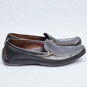 Allen Edmunds Black Leather Loafers, "El Paso"